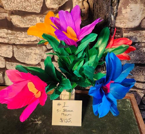 Feather flower bouquet