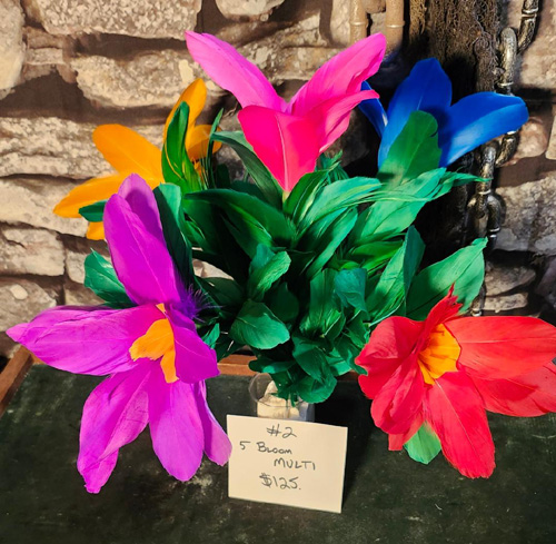 Feather flower bouquet